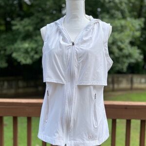 Calia sleeveless hooded nylon vest white large